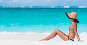 woman sunbathing